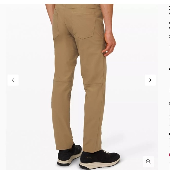 Lululemon athletica Men’s Pants ABC Classic-Fit 5 Pockets Warpstreme Tan Sz 38 - Picture 2 of 16